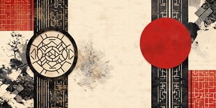 中式古风几何元素艺术背景