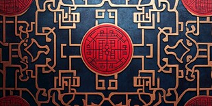 中式古典几何图案背景