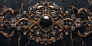 奢华金色宝石装饰图案