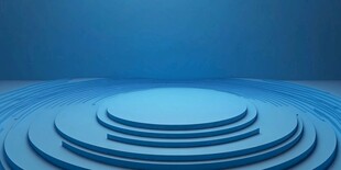 蓝色立体圆形展示平台