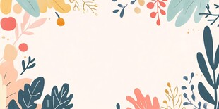 清新植物边框背景图