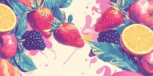 缤纷水果插画背景图案