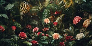 梦幻繁茂的花卉绿植景观