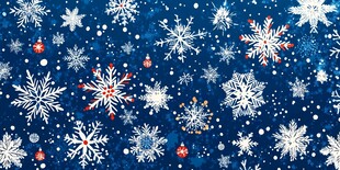 蓝色雪花圣诞装饰背景图