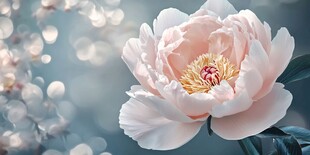 梦幻粉色芍药花特写