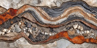 多彩岩石纹理地质奇观