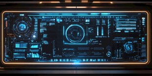 科技感酷炫虚拟数据操控界面