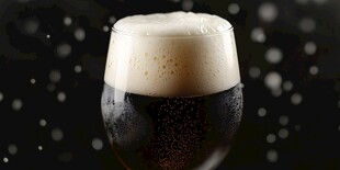 泡沫丰富的深色啤酒