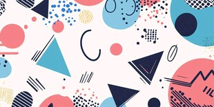 几何抽象风多彩图案背景