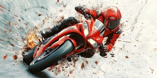 激情摩托骑手弯道炫酷飞驰