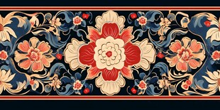 中式古典花卉纹装饰图案