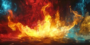 绚丽多彩火焰特效背景图