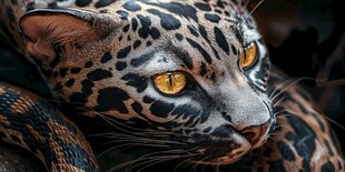 豹纹猫特写 双眼炯炯有神