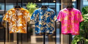 多彩印花T恤时尚展示