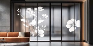 简约居室的艺术玻璃隔断