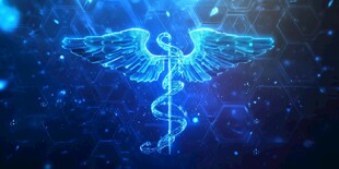 科技感医疗符号发光特效