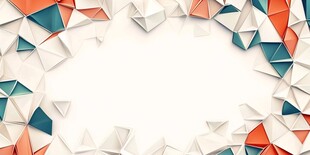 多彩折纸几何图形边框背景
