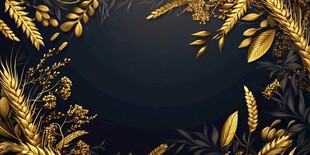 黑金麦穗边框背景图