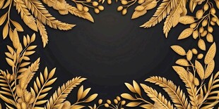 金色植物边框装饰背景图