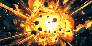 爆炸瞬间特效插画