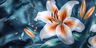 优雅百合花的梦幻丝绸图景