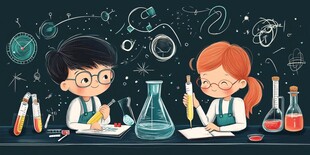 儿童快乐进行科学实验