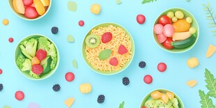 缤纷蔬果沙拉装点清新画面