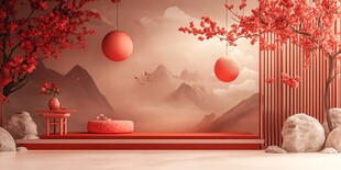 中式古风浪漫庭院场景