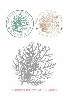 松柏叶 矢量图源文件