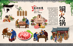铜火锅背景墙