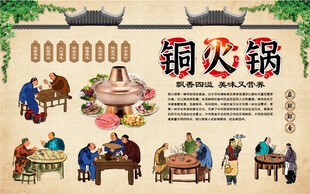 铜火锅背景墙