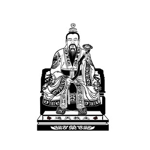 通天教主古代神像雕刻艺术作品