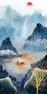 中式山水玄关