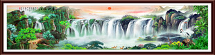 高山流水山水画