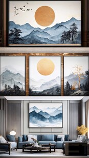 中式山水挂画 客厅装饰美