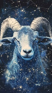 星空下的白羊座奇幻肖像