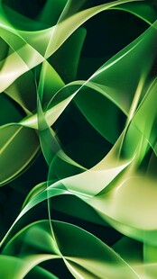 灵动绿影 抽象动感线条艺术