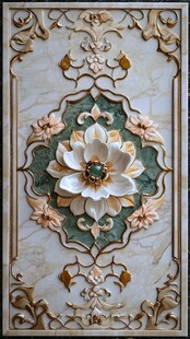 欧式浮雕花卉墙面装饰图案