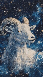 白羊座星空下的梦幻山羊