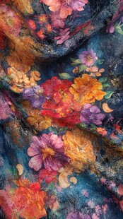 绚丽花卉图案的精美织物