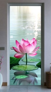 粉色荷花玄关装饰画