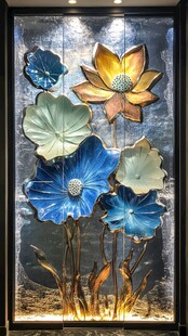 立体金属荷花艺术装饰画