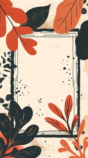 秋叶边框插画背景图
