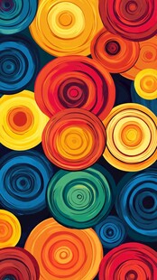 多彩圆圈构成绚丽图案