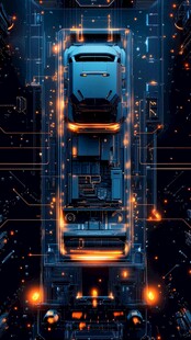未来科技感的智能汽车世界