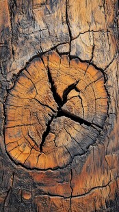 树桩年轮特写纹理清晰