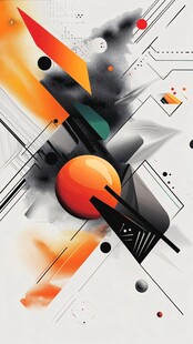 抽象几何艺术动感插画