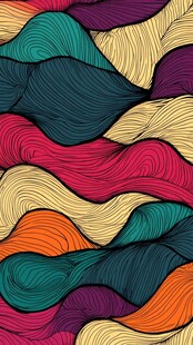 多彩波浪线条抽象图案