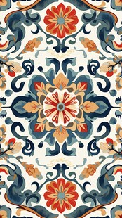 传统精美花卉几何图案纹饰