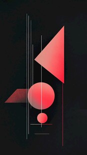 几何抽象艺术红色图形设计